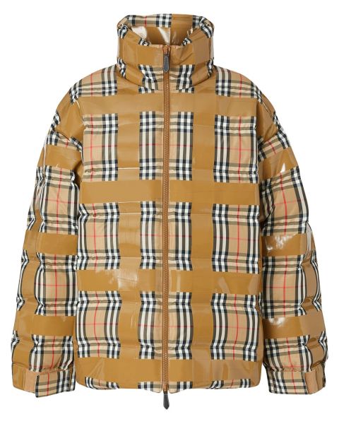 Checked Down Jacket