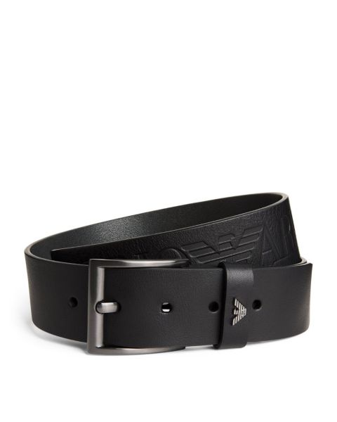 Leather Debossed-Logo Belt