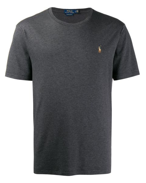 Grey Logo Embroidered T-Shirt
