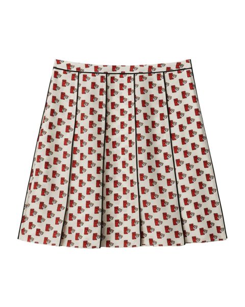 Silk Postbox Pleated Skirt
