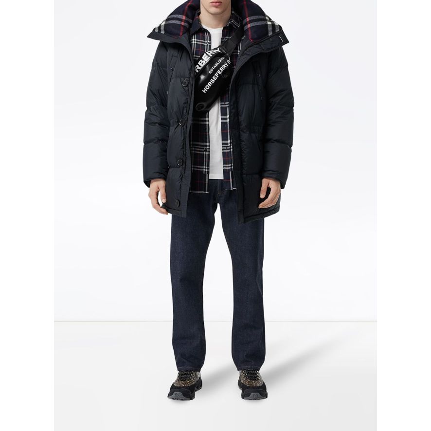 Logo Detail Hooded Puffer Coat