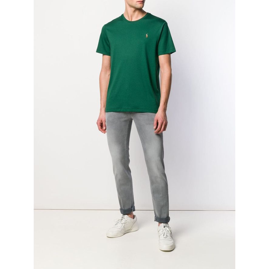 Green Logo Embroidered T-Shirt