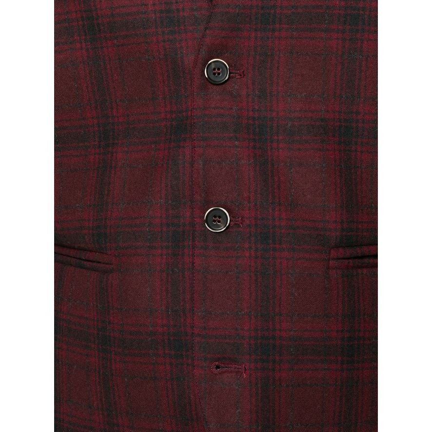 Red Tartan Knit Waistcoat