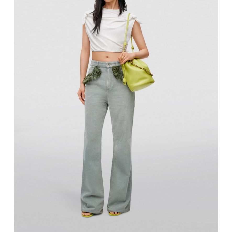 x Paula's Ibiza Fringe-Detail Wide-Leg Jeans