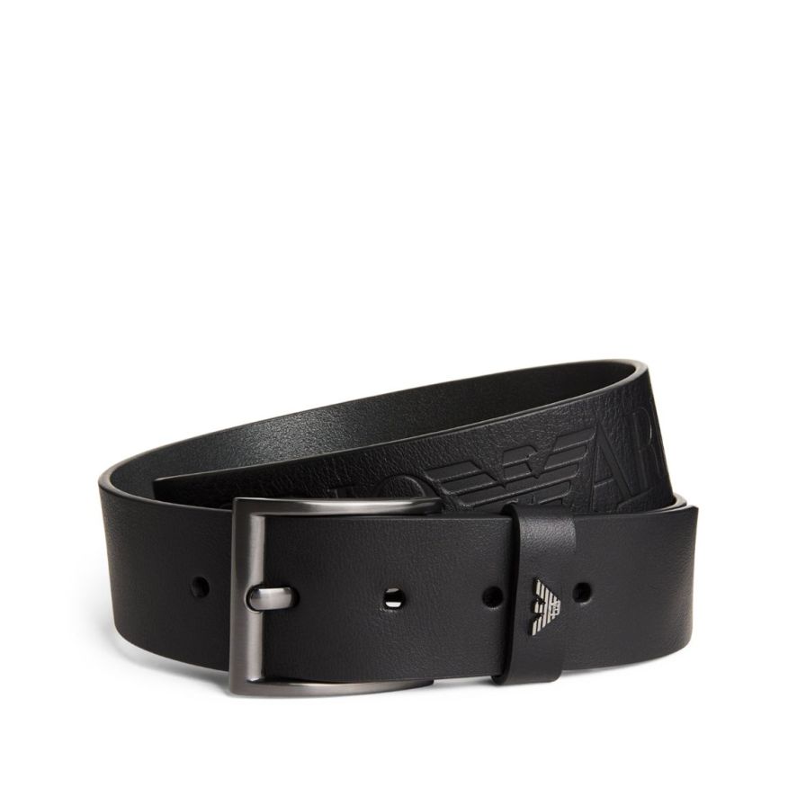 Leather Debossed-Logo Belt