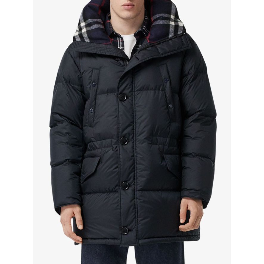 Logo Detail Hooded Puffer Coat