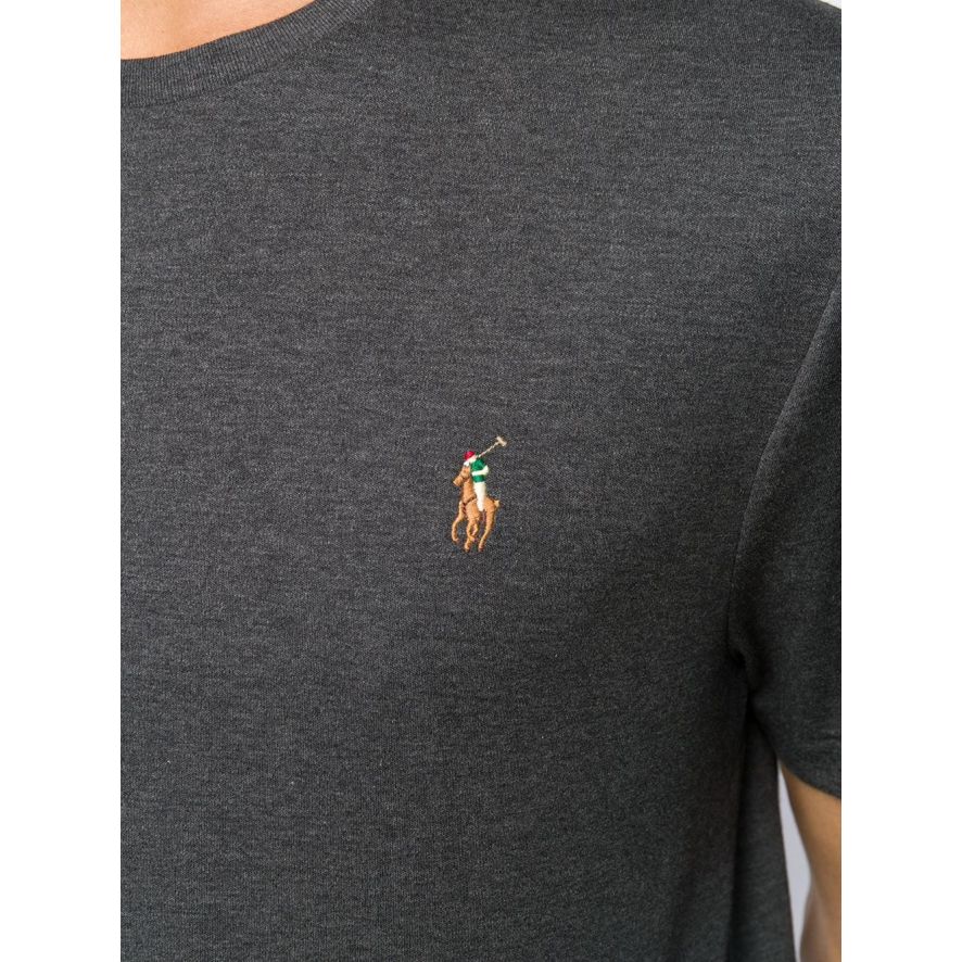 Grey Logo Embroidered T-Shirt