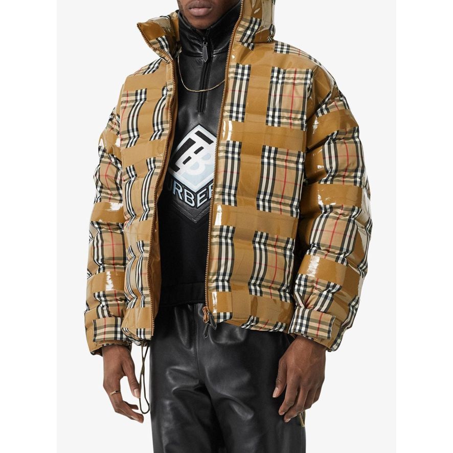 Checked Down Jacket